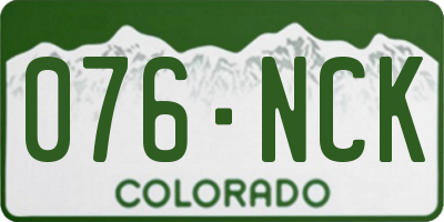 CO license plate 076NCK
