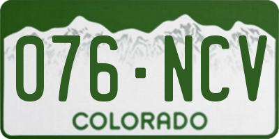 CO license plate 076NCV