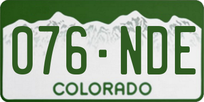 CO license plate 076NDE