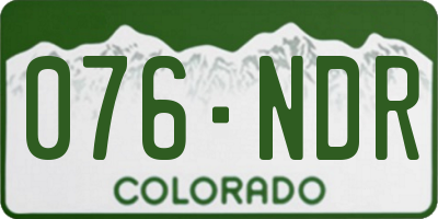 CO license plate 076NDR