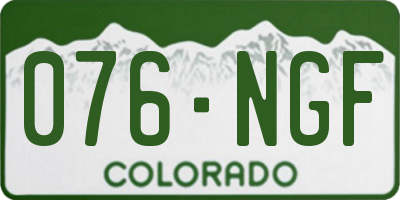 CO license plate 076NGF