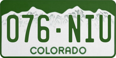CO license plate 076NIU