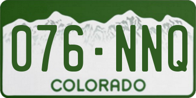 CO license plate 076NNQ