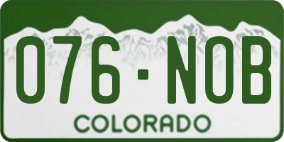 CO license plate 076NOB