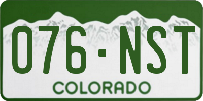CO license plate 076NST