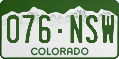 CO license plate 076NSW