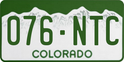 CO license plate 076NTC