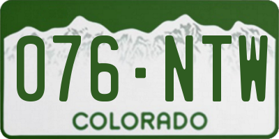 CO license plate 076NTW