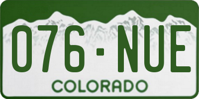 CO license plate 076NUE