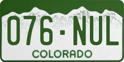 CO license plate 076NUL