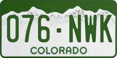 CO license plate 076NWK