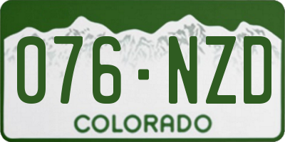 CO license plate 076NZD