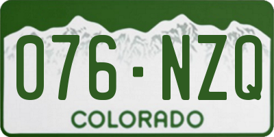 CO license plate 076NZQ