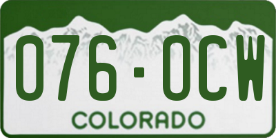 CO license plate 076OCW