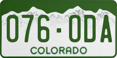 CO license plate 076ODA