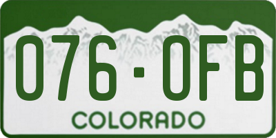 CO license plate 076OFB
