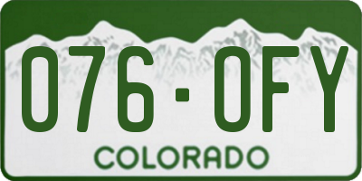 CO license plate 076OFY