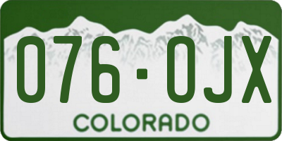 CO license plate 076OJX