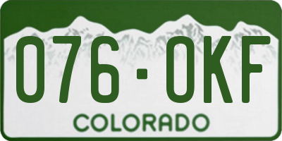 CO license plate 076OKF