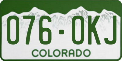 CO license plate 076OKJ