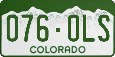 CO license plate 076OLS