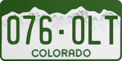 CO license plate 076OLT