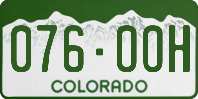 CO license plate 076OOH