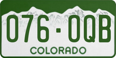CO license plate 076OQB
