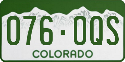 CO license plate 076OQS