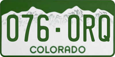 CO license plate 076ORQ