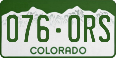CO license plate 076ORS