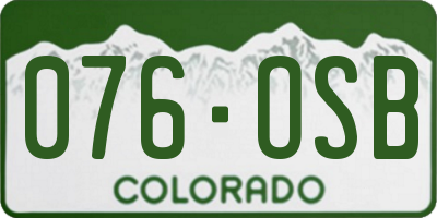 CO license plate 076OSB