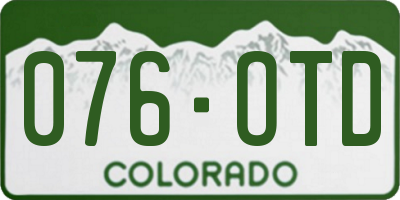 CO license plate 076OTD