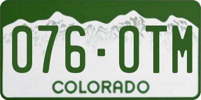 CO license plate 076OTM