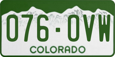 CO license plate 076OVW