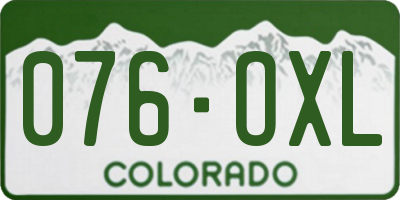 CO license plate 076OXL