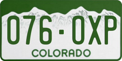 CO license plate 076OXP