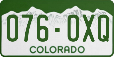 CO license plate 076OXQ
