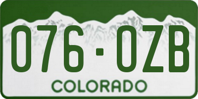 CO license plate 076OZB