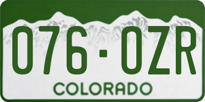 CO license plate 076OZR
