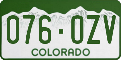 CO license plate 076OZV