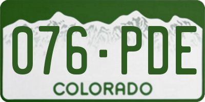 CO license plate 076PDE