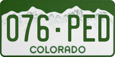 CO license plate 076PED