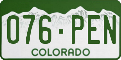 CO license plate 076PEN