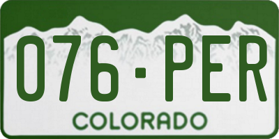 CO license plate 076PER