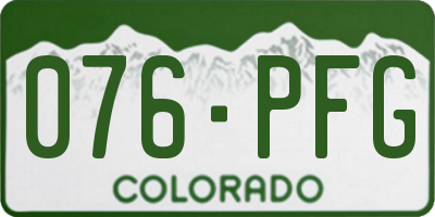 CO license plate 076PFG