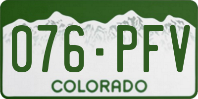 CO license plate 076PFV