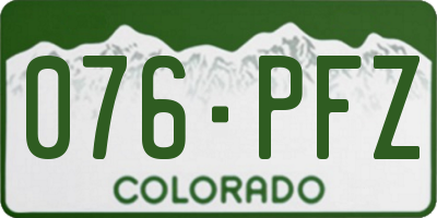 CO license plate 076PFZ