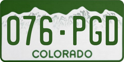 CO license plate 076PGD