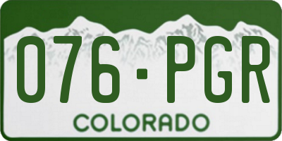 CO license plate 076PGR